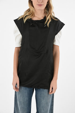 MM1 Hooded Silk Top With Drawstring