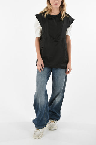 MM1 Hooded Silk Top With Drawstring
