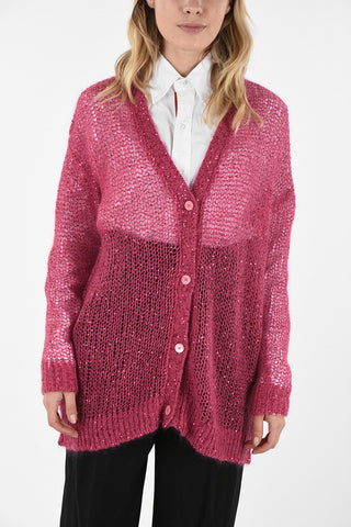 Cable Knit Cardigan with Sequined Details