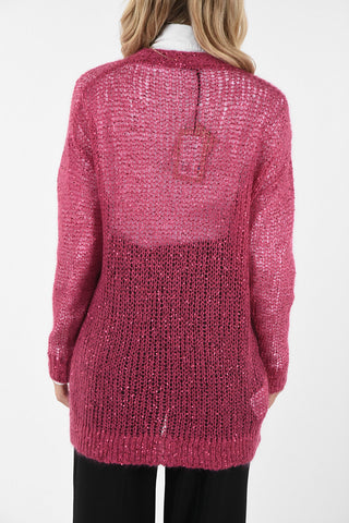 Cable Knit Cardigan with Sequined Details