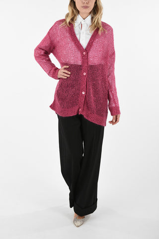 Cable Knit Cardigan with Sequined Details