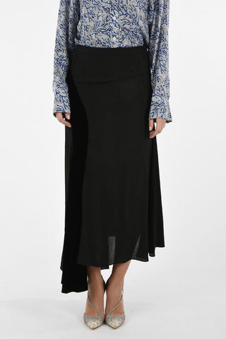 Asymmetrical Skirt With Velvet Details