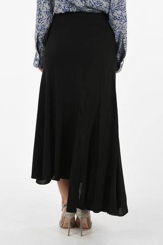 Asymmetrical Skirt With Velvet Details