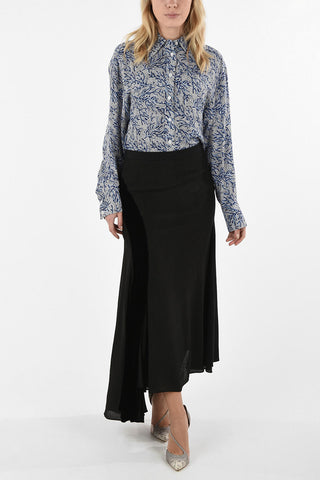 Asymmetrical Skirt With Velvet Details