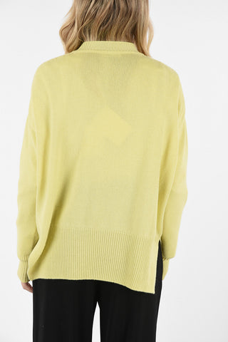 Asimmetrical Cashmere Crew-neck Sweater