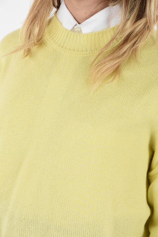 Asimmetrical Cashmere Crew-neck Sweater