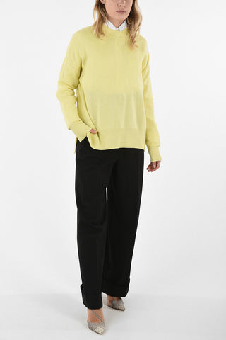Asimmetrical Cashmere Crew-neck Sweater
