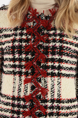 Embroidered Blazer With Jewel Details