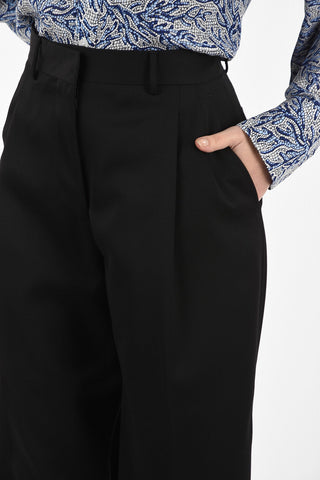 High Waist Single Pleat Palazzo Pants