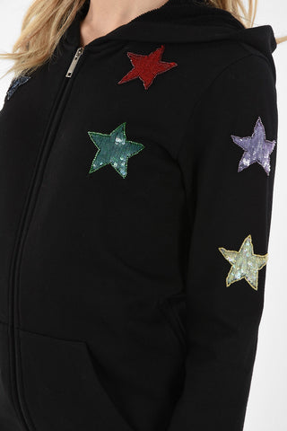 GARAVANI Hoodie with Sequined Embroideries