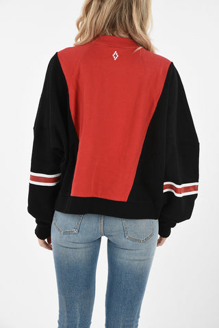 Printed Crew-Neck Crop Sweatshirt