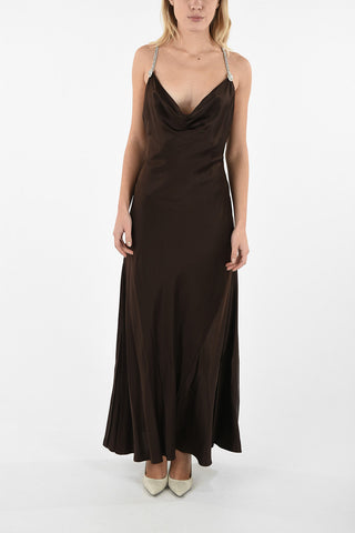 Silk Slip Dress with Jewel Details