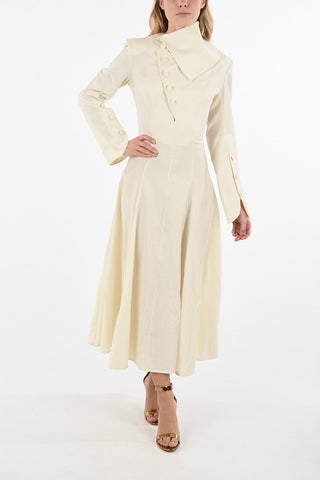 Asymmetrical Collar A-Line Dress