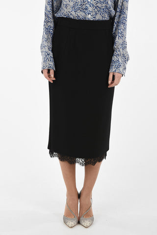 Longuette Skirt With Lace Detail