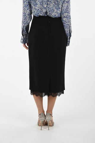 Longuette Skirt With Lace Detail