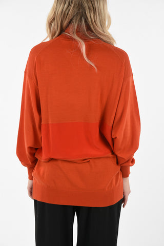 Wool Turtle-neck sweater With Embroidered Logo