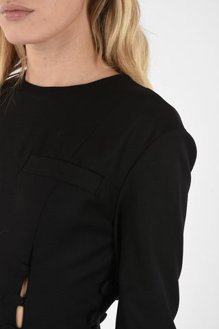Vestito Midi Con Spacco Laterale e Bottoni