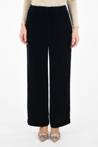 Pantaloni Palazzo a Vita Alta in Ciniglia