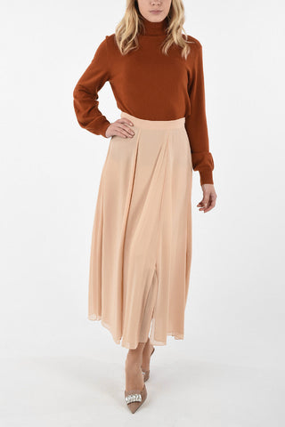 Gonna Drappeggiata MARGIE in Seta Con Sottoveste