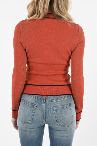Crewneck Sweater SWANS with Lurex Details