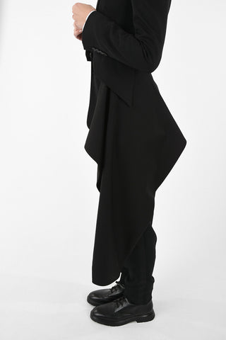 Peak Lapel Blazer with Draped Detail