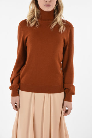 Cashmere Turtle-neck sweater With Embroidered Logo