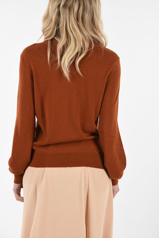 Cashmere Turtle-neck sweater With Embroidered Logo