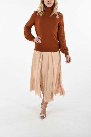 Cashmere Turtle-neck sweater With Embroidered Logo
