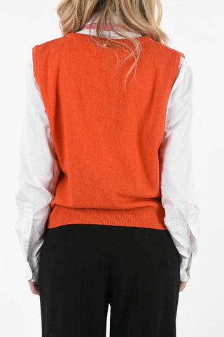 Vest With Removable Silk Tie Neck