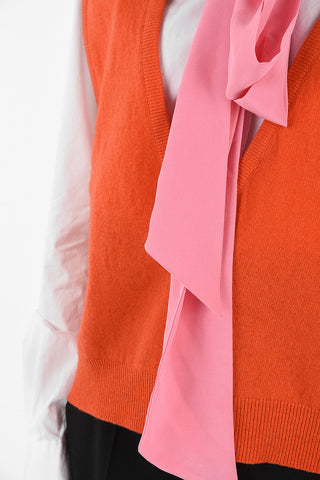 Vest With Removable Silk Tie Neck