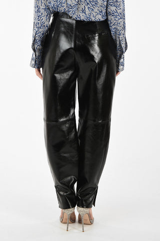 Single Pleat Leather Pants 