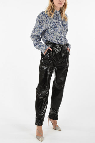 Single Pleat Leather Pants 
