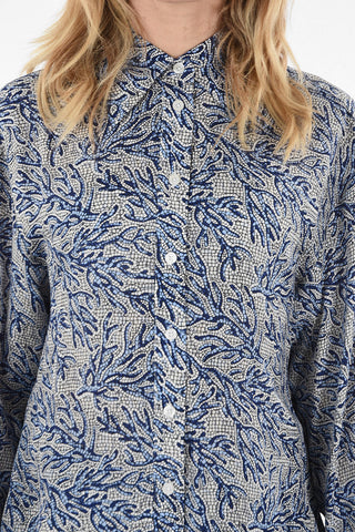 camicia Collo Italiano in seta stampata