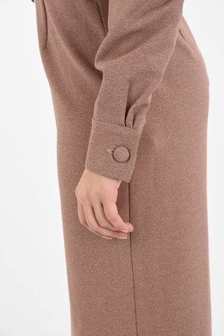 Asymmetrical Collar Midi Dress