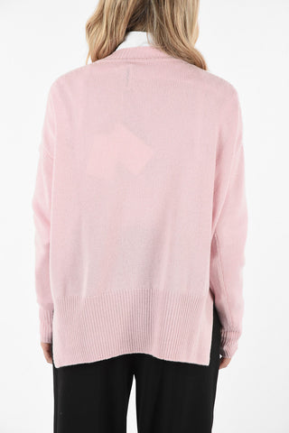 Asimmetrical Cashmere Crew-neck Sweater