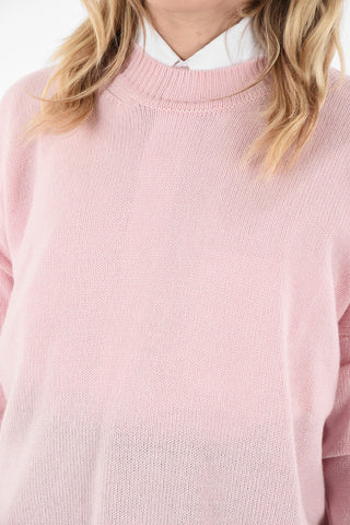 Asimmetrical Cashmere Crew-neck Sweater