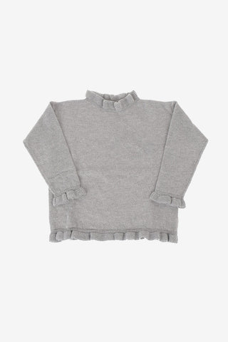 ruffled crewneck sweater