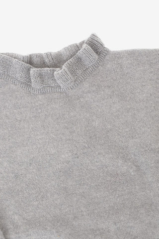 ruffled crewneck sweater