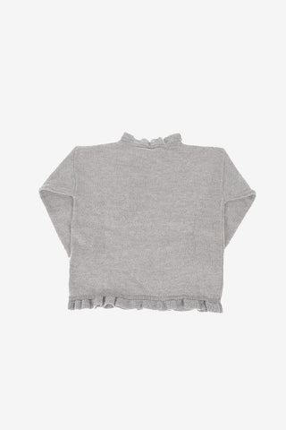 ruffled crewneck sweater