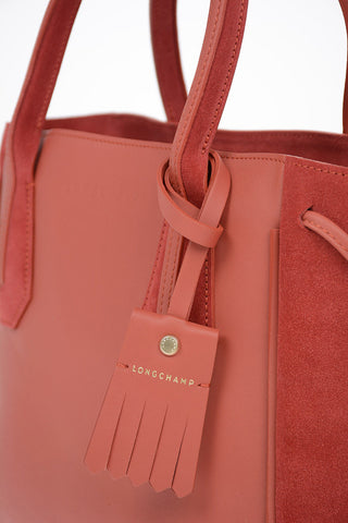  Leather Tote Bag With Suede Details