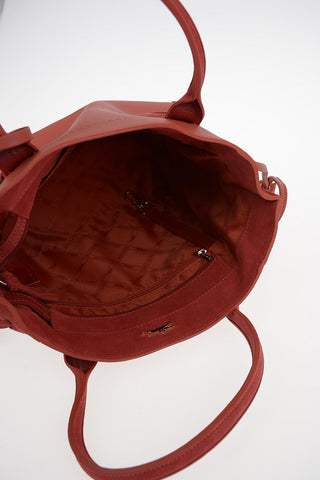  Leather Tote Bag With Suede Details