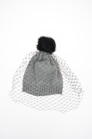 cashmere Beanie with Mesh