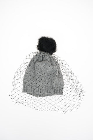 cashmere Beanie with Mesh