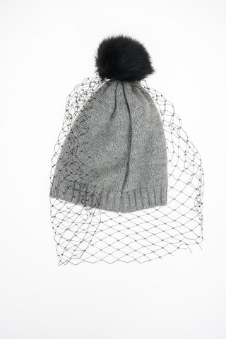 cashmere Beanie with Mesh