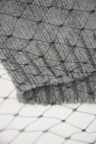 cashmere Beanie with Mesh