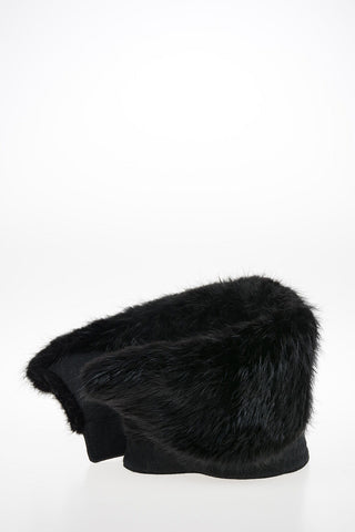 Beaver Fur Neck with Snap Button Closure