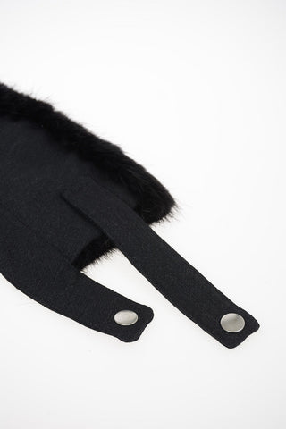 Beaver Fur Neck with Snap Button Closure