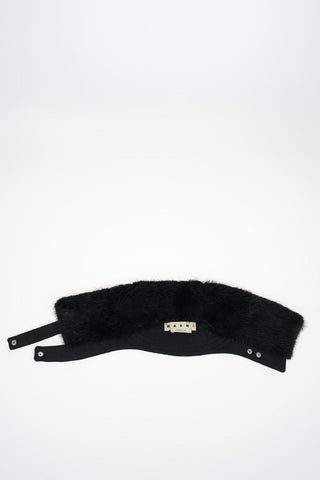 Beaver Fur Neck with Snap Button Closure