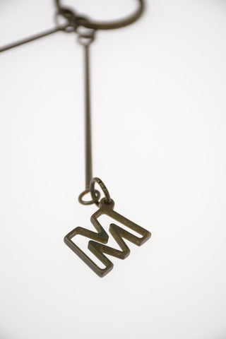 Monogram Pendant with Leather Deatil