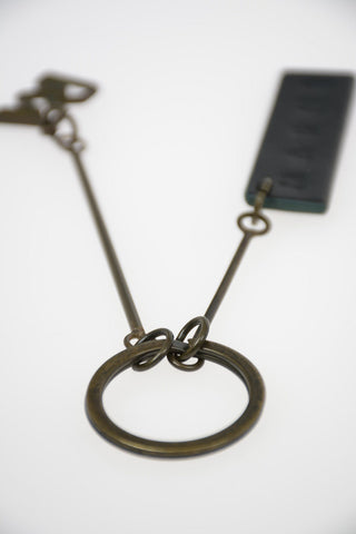 Monogram Pendant with Leather Deatil